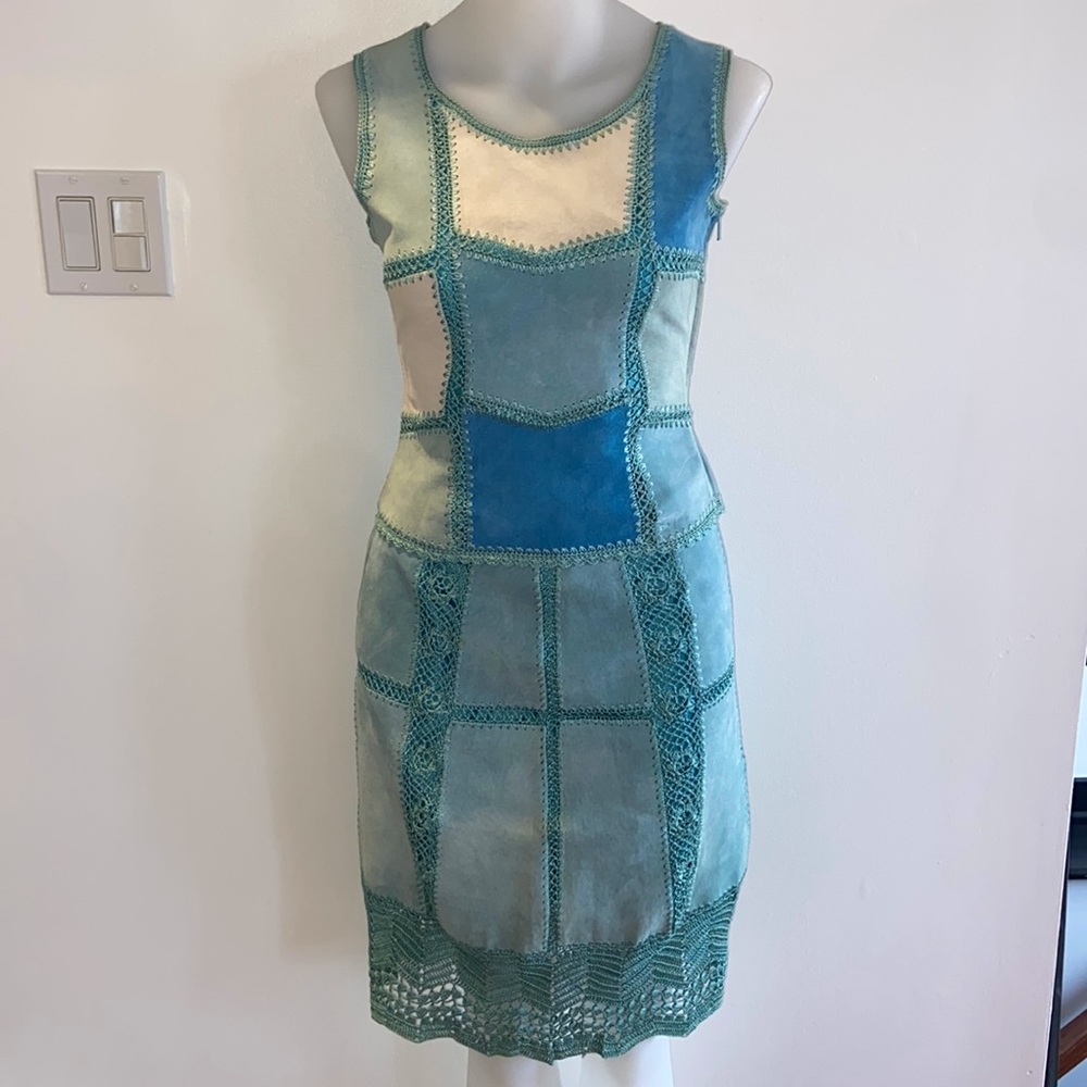 Suede Patchwork Skirt Set